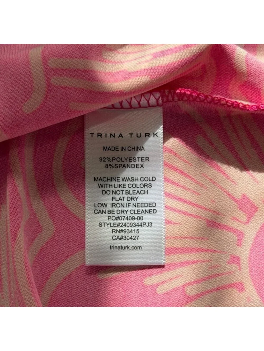 Trina Turk Women Size M Dress Juju Halter Mini Shift Floral Pink Orange Tie-Neck - Picture 7 of 7
